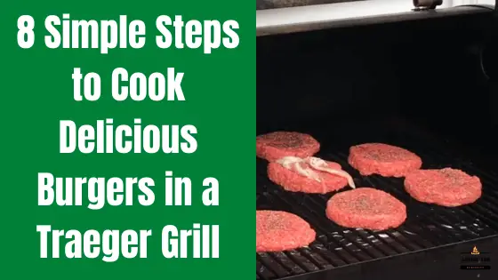 cooking burgers in traeger grill
